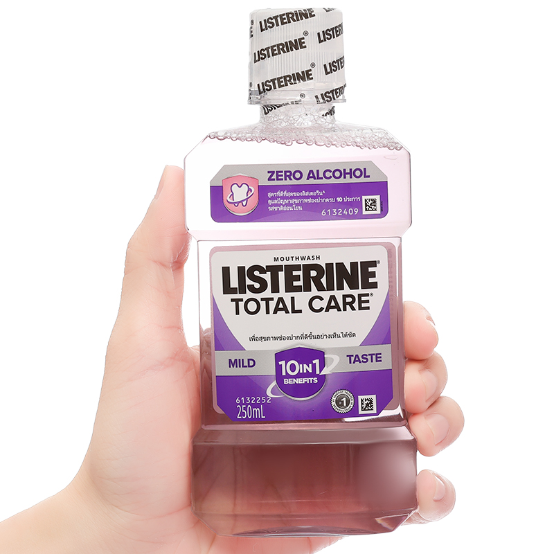 Nước súc miệng Listerine Total Care Zero Alcohol ngừa vi khuẩn, sạch mảng bám chai 750ml - 8